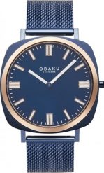 Zegarek OBAKU Zegarek męski Obaku Denmark V296GXSLML niebieski. Niebieskie zegarki męskie OBAKU, bez wzorów. Za 738.00 zł.