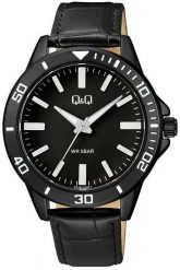 Zegarek Q&Q Q28B-008P męski wodoszczelny czarna koperta . Czarne zegarki męskie Q&Q, bez wzorów. Za 159.00 zł.