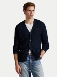 Polo Ralph Lauren Kardigan 710890548004 Granatowy Regular Fit. Niebieskie swetry męskie Polo Ralph Lauren, m, bez wzorów, z bawełny, bez kołnierzyka, bez ramiączek. Za 1,199.00 zł.