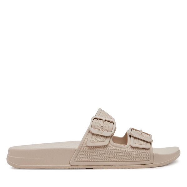 Klapki FitFlop. Brązowe klapki damskie FitFlop, bez wzorów, bez obcasa, bez zapięcia. Za 78.99 zł.