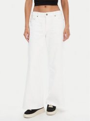 Guess Jeans Jeansy W5YA0O D0131 Biały Regular Fit. Białe jeansy damskie Guess Jeans, z aplikacjami, z bawełny. Za 329.99 zł.