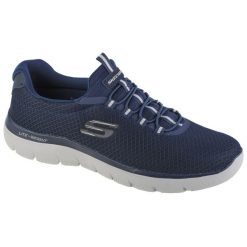 Buty sportowe Sneakersy męskie, Skechers Summits. Niebieskie buty sportowe męskie Skechers, bez wzorów, z dzianiny, bez zapięcia. Za 259.00 zł.