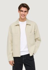 Kurtka Mężczyzna ONLY & SONS Onscassel Pim Ecru 5559 Dnm Jacket Noos. Białe kurtki męskie Only & Sons, m, bez wzorów, z bawełny, eleganckie, bez kaptura. Za 234.90 zł.