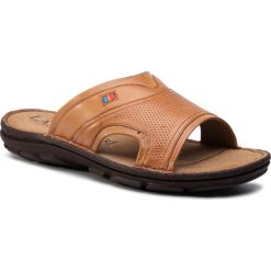 Klapki LASOCKI FOR MEN - MI07-A783-A608-01 Beige. Brązowe klapki męskie Lasocki For Men, bez wzorów, ze skóry, bez zapięcia. Za 99.99 zł.