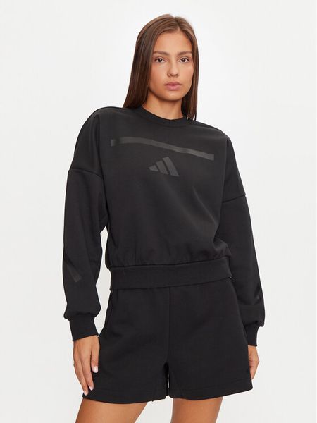 Adidas Bluza Z.N.E. JE7855 Czarny Loose Fit. Czarne bluzy damskie Adidas, l, bez wzorów, z bawełny, bez ramiączek, bez kaptura. Za 259.99 zł.