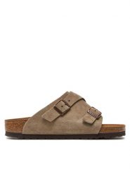 Birkenstock Klapki Zürich 50463 Brązowy. Brązowe klapki damskie Birkenstock, bez wzorów, ze skóry, bez obcasa, bez zapięcia. Za 599.99 zł.