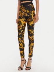 Versace Jeans Couture Legginsy 79HAC101 JS501 Czarny Slim Fit. Czarne legginsy damskie Versace Jeans Couture, bez wzorów, z jeansu. Za 669.99 zł.