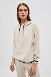 Bluza z rozpinanym dekoltem. Bluzy damskie MOODO, s, bez wzorów, z elastanu, bez ramiączek, bez kaptura. W wyprzedaży za 64.99 zł.