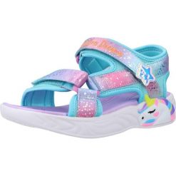 Sandały SKECHERS UNICORN Fioletowy. Fioletowe sandały damskie Skechers, bez wzorów, z syntetyku, bez obcasa, bez zapięcia. Za 238.99 zł.