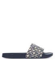Tommy Hilfiger Klapki Monogram Pool Slide FW0FW09423 Granatowy. Niebieskie klapki damskie Tommy Hilfiger, bez wzorów, z materiału, bez obcasa, bez zapięcia. Za 169.99 zł.
