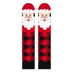 Świąteczne bambusowe skarpety Comfort Feet 3/4 do kolan Święty Mikołaj. Brązowe skarpety męskie OEM, bez wzorów, z elastanu. Za 62.34 zł.
