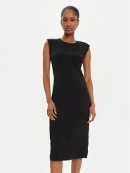 PINKO Sukienka koktajlowa 104216 A213 Czarny Slim Fit. Czarne sukienki damskie Pinko, bez wzorów, z syntetyku, wizytowe, bez kołnierzyka, bez ramiączek. Za 1,009.00 zł.