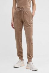 GUESS Brązowe damskie spodnie welurowe Couture, Rozmiar S. Brązowe spodnie dresowe damskie Guess, z aplikacjami, z dresówki. W wyprzedaży za 189.99 zł.