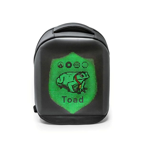 Animowany plecak z ekranem pikselowym Toad. Czarne plecaki męskie TOAD, z aplikacjami, biznesowe. Za 823.00 zł.