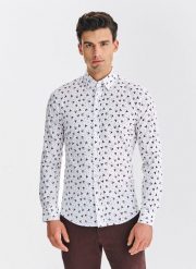 PAKO LORENTE – Koszula męska we wzór. Koszule męskie Pako Lorente, m, bez wzorów, z bawełny, bez kołnierzyka, bez ramiączek. Za 299.99 zł.