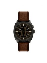 Fossil Zegarek Machine Big Tic FS6165 Brązowy. Brązowe, analogowe zegarki męskie FOSSIL, bez wzorów, ze skóry. Za 869.99 zł.