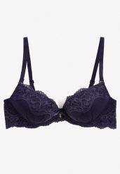 Granatowy Koronkowy Biustonosz Typu Push-Up Felagia. Niebieskie biustonosze Renee, bez wzorów, z jeansu. Za 34.99 zł.