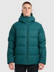 4F Kurtka narciarska membrana 5000 męska - zielona XXL. Zielone kurtki sportowe męskie 4F, na zimę, m, bez wzorów, bez kaptura, narciarskie. Za 499.99 zł.