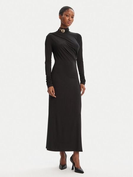 Simona Corsellini Sukienka wieczorowa A25CPAB00601 Czarny Slim Fit. Czarne sukienki damskie SIMONA CORSELLINI, bez wzorów, z wiskozy, wizytowe, bez kołnierzyka, bez ramiączek. Za 789.99 zł.