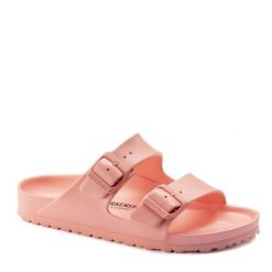 Klapki damskie Birkenstock Arizona Eva. Czerwone klapki damskie Birkenstock, bez wzorów, z materiału, bez obcasa, bez zapięcia. Za 188.10 zł.