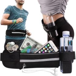 Nerka Saszetka Biodrówka na Pas Bidon Sportowa. Czarne saszetki i nerki męskie TRIZAND, bez wzorów. Za 29.90 zł.