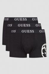 GUESS Zestaw czarnej męskiej bielizny bokserki 3 Pack. Czarne bokserki męskie Guess, z aplikacjami. W wyprzedaży za 94.99 zł.