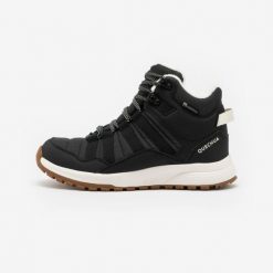 Buty turystyczne damskie Quechua NH500 Mid wodoodporne. Czarne obuwie trekkingowe damskie QUECHUA, bez zapięcia. Za 219.99 zł.