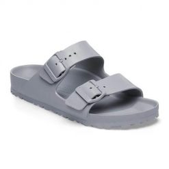 Klapki męskie Birkenstock Arizona Eva. Szare klapki męskie Birkenstock, bez wzorów, z materiału, bez zapięcia. Za 415.00 zł.