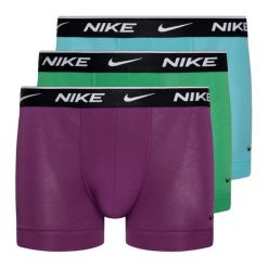 Bokserki męskie Nike Everyday Cotton Stretch Trunk 3 pary. Fioletowe bokserki męskie Nike, bez wzorów, z bawełny. Za 129.99 zł.
