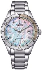 Zegarek Citizen Eco-Drive* damski masa perłowa tarcza 37 mm (FE6170-88D). Białe zegarki damskie CITIZEN. Za 864.99 zł.