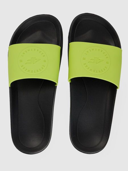 Klapki męskie 4F 4FRSS26FSLIM051. Zielone klapki męskie 4F, bez wzorów, z gumy, bez zapięcia. Za 59.99 zł.