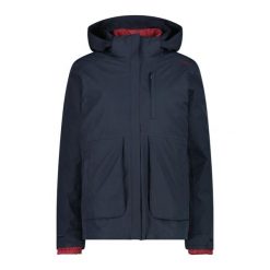 Kurtka puchowa z odpinanym kapturem dla kobiet CMP. Czerwone kurtki sportowe damskie CMP, bez wzorów, z puchu, bez ramiączek, trekkingowe. Za 642.30 zł.