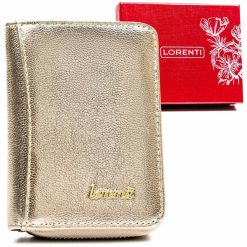 Portfel skórzany Lorenti 5157-BLA złoty. Żółte portfele damskie LORENTI, ze skóry. Za 59.00 zł.