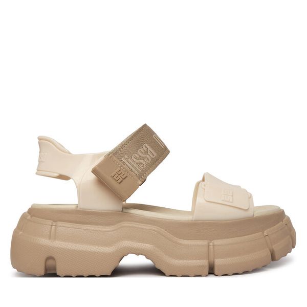 Sandały Melissa. Brązowe sandały damskie Melissa, bez wzorów, bez obcasa, na koturnie, bez zapięcia. Za 357.99 zł.