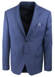 Lekka, Wełniana Marynarka - MEN'SFIELD - Granat w Drobną Kratkę. Niebieskie garnitury męskie MEN'SFIELD, na wiosnę, m, bez wzorów, z materiału, eleganckie. Za 675.00 zł.