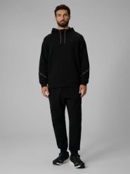 4F Spodnie dresowe joggery męskie - czarne S. Czarne spodnie materiałowe męskie 4F, m, bez wzorów, z dresówki. Za 159.99 zł.
