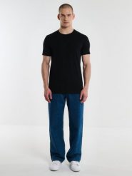 Koszulka męska z krótkim rękawem czarna Classac 906. Czarne t-shirty męskie BIG STAR, l, bez wzorów, z bawełny, bez kołnierzyka, bez ramiączek. W wyprzedaży za 89.99 zł.