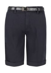 Spodenki z kantem P-KERRY. Niebieskie szorty damskie Volcano, bez wzorów, z materiału, eleganckie, plus size. Za 149.99 zł.