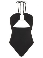 Calvin Klein Swimwear Strój kąpielowy KW0KW02813 Czarny. Czarne stroje kąpielowe damskie Calvin Klein Swimwear, m, bez wzorów, z syntetyku. Za 379.99 zł.