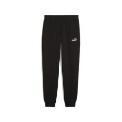 Męskie spodnie Essentials z logo No. 1 PUMA Black. Czarne spodnie materiałowe męskie Puma, bez wzorów. W wyprzedaży za 164.00 zł.