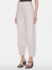 Max Mara Leisure Spodnie materiałowe Candela 2416131028 Szary Jogger Fit. Szare spodnie materiałowe damskie Max Mara Leisure, bez wzorów, z bawełny. Za 409.99 zł.
