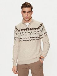 Guess Sweter M4PR59 Z3LQ0 Beżowy Regular Fit. Brązowe swetry męskie Guess, m, z aplikacjami, z syntetyku, bez kołnierzyka, bez ramiączek. Za 309.99 zł.