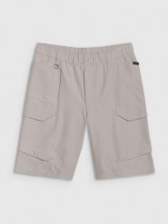 4F Spodenki casual męskie - szare S. Szare szorty męskie 4F, bez wzorów, z dresówki, casualowe. W wyprzedaży za 79.99 zł.