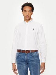U.S. Polo Assn. Koszula MUP3249 Biały Slim Fit. Białe koszule męskie U.S. Polo Assn., l, bez wzorów, z bawełny, bez kołnierzyka, bez ramiączek. Za 119.99 zł.