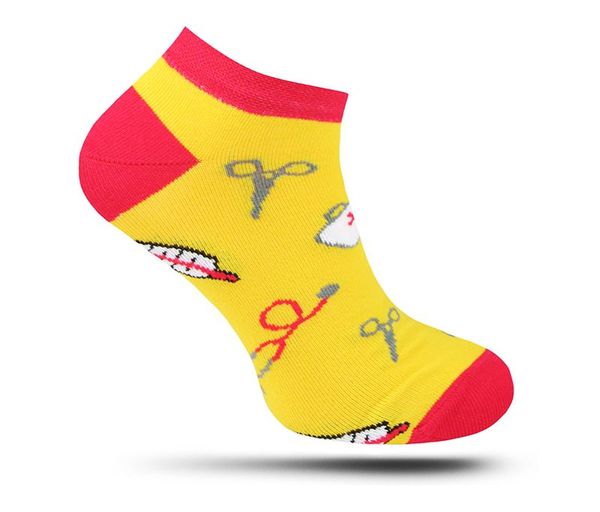 Skarpetki, Stopki, Żółto-Czerwone Medyczne, Dla Medyka, Stetoskop, Krótkie -EM Men's Accessorie. Czerwone skarpety męskie Em men's accessories, bez wzorów, z bawełny. Za 19.99 zł.