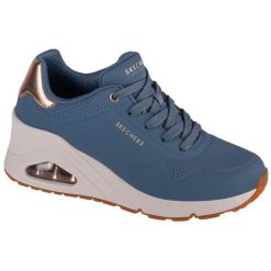 Buty sportowe Sneakersy damskie, Uno Wedge - Hi Steps. Niebieskie obuwie sportowe damskie Skechers, bez wzorów, bez zapięcia, trekkingowe. Za 399.99 zł.