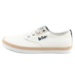 Buty Lee Cooper LCW-25-02-3252M trampki espadryle męskie białe. Białe trampki męskie bez wzorów, z gumy, klasyczne, bez zapięcia. Za 191.13 zł.