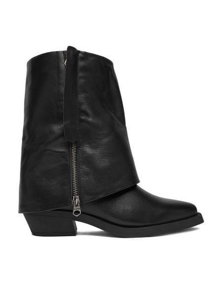 G-Star Raw Botki EO-YAGMUR-25FW30 Czarny. Czarne botki damskie G-Star Raw, bez wzorów, ze skóry, retro, bez obcasa, na słupku, bez zapięcia. Za 299.99 zł.