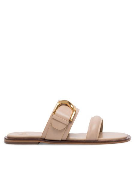 Gino Rossi Klapki ELZA-112686 Beżowy. Brązowe klapki damskie Gino Rossi, bez wzorów, ze skóry, bez obcasa, bez zapięcia. Za 229.99 zł.