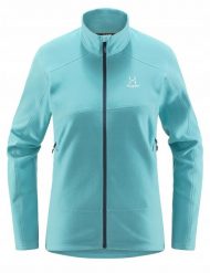 Bluza polarowa damska Haglofs Buteo Mid Jacket - frost blue. Niebieskie bluzy damskie Jack Wolfskin, bez wzorów, z polaru, bez ramiączek, bez kaptura. Za 347.09 zł.